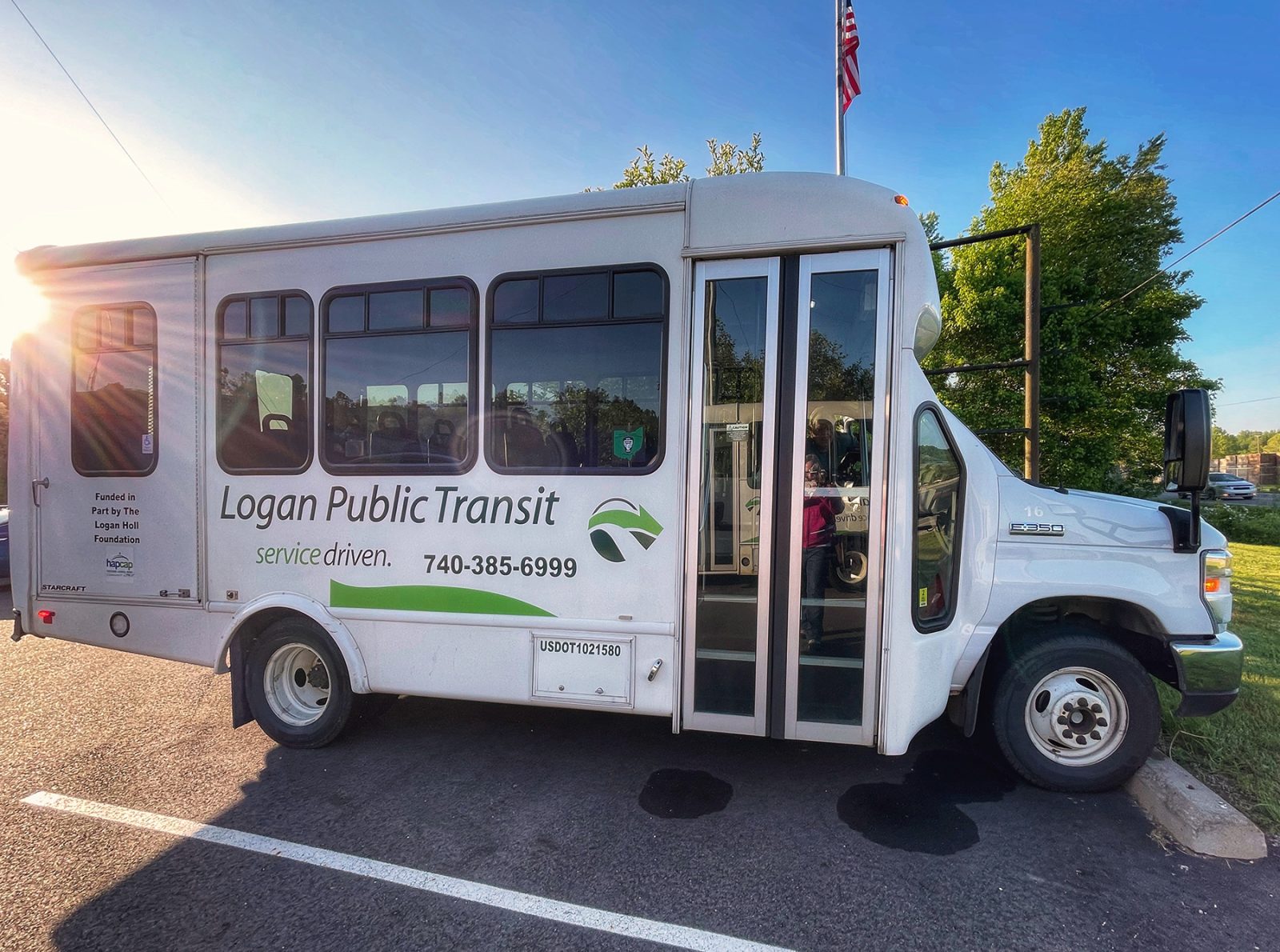 photo of a logan public transit van